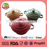 Color Round Ceramic Casserole With Lid