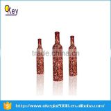 LED lighted battery operated Mercury glass Beer bottle with RED metallic finish
