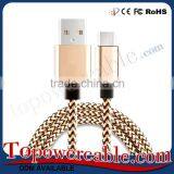 Braided Fabric Fast Charging USB 3.1 Type C Charging Braided Data Cable thumbnail-1