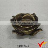 Antique Gold Metal Crown Candle Holder thumbnail-3