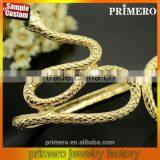 Retro Punk Attractive Curved Stretch Snake Cuff Bangle Serpentine Gold Bracelet thumbnail-1