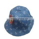 BUKH002D Fashion Blue Fisherman Caps New Wide Brim Bucket Hat Camping Hiking Hat thumbnail-3