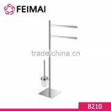 Free Standing Towel Rack Bar Holder and Brush Holder With Glass Cup