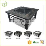 Wholesale multi fire pit 81*81*44.5cm fire pit garden metal fire pit mesh with ice bowl