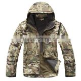 Waterproof softshell army woodland camouflage jacket