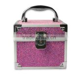 Purple lockable storage aluminum cosmetic make-up case dressing box bag tools box ZYD-HZ214