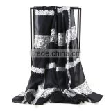 Silk chiffon lace print scarf buy direct from china factory