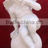 Cherub Angel Statue For Garden Marble Stone Hand Sculpture Carving For Home, Church