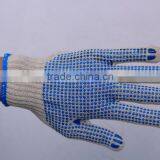 Blue PVC Dotted Cotton Glove/ PVC Dots Work Glove thumbnail-6