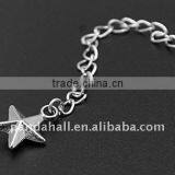 Brass End Chains, With CCB Acrylic Pendant, Nickel Color, Brass Side Twist Chains: 3.4x1.4mm(FIND-JF00032)