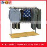 Double Bar Adjustable Metal Clothes Display Rack thumbnail-1