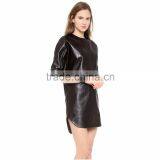 Genuine Leather Dress for Ladies , Ladies Dresses for Girls , Woman Original Leather Dress , Black Leather Dress for Ladies thumbnail-2