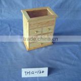 wooden small storage cabinet with drawers