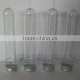 transparent test tube with screw cap /plastic test tube for sale