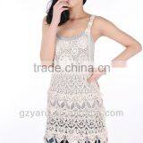 Fashion Women 100 Cotton Beach Wedding Dress thumbnail-1