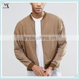 2016 Wholesale Bomber Jacket 100 % Cotton Oversized Lightweight Jersey Bomber Jacket With Woven Fabric