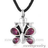 Amethyst Zircon Stainless Steel Jewelry Cremation Ashes Pendant