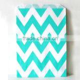 Chevron Aqua and White Middy Bitty Treat Favor Bags for Wedding thumbnail-1