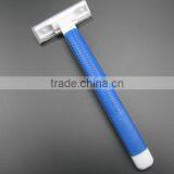 portable travel blue plastic razor