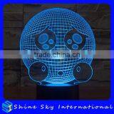 Acrylic 3D QQ Sad Expression LED Night Light Creative Stereoscopic 7 Colors Flashing Touch LED Bedside Lamp Christams Gift Light thumbnail-2