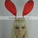 Red Satin Long Rabbit Ears Headdress Halloween Props Party Headwear thumbnail-1
