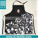 Custom Design Silk Screen Print Black Cooking Apron LCTN2018 thumbnail-1