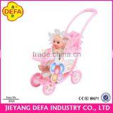 Doll Stroller Toy Happy Child With Father and Mother Together