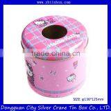 Round Tin Metal Tissue Box