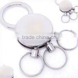 Keychain Promotional 2 Rings Squre Shaped Blank Metal Key Holder Keyrings thumbnail-2