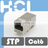 Taiwan Supplier RJ45 Cat6 180 Degree Shielded STP Straight Keystone Coupler