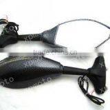 Universal LED Turn Signal Mirrors for Honda Suzuki Yamaha BLACK COLOR thumbnail-1