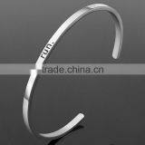 Top Selling White Gold Plated Stainless Steel Bangle Bracelet