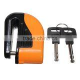 Orange 6mm Security Motorcycle Motorbike Sturdy Wheel Disc Brake Lock Safety Alarm / Key thumbnail-2