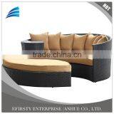 Espresso Wicker Rattan Outdoor Patio Sofa Furniture Round Daybed thumbnail-2