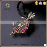 Moon Red Alloy Brooch Women thumbnail-2