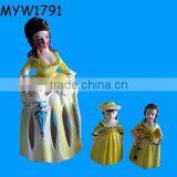Yellow Three Ladies Figurine Ceramic Napkin Holder thumbnail-1