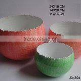 Aluminium t Light Votive With Ceramic Finish Hammered Patterns in Pink and Blue Color thumbnail-1