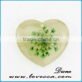 New Fashion Heart Shape Transparent Real Flower Resin Charm Pendants thumbnail-1