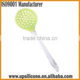 Food Grade Silicone Kitchen Cooking Skimmer With Stainless Steel Plastic Handle thumbnail-3