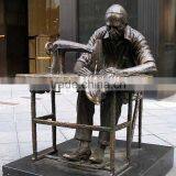 Large Outdoor Statues Bronze Sculpture of Garment Worker thumbnail-4
