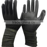 NMSAFETY Light Black Nylon Coated Black PU Gloves With Extra Long Cuff thumbnail-2