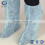 Factory Disposable Plastic Nonwoven White Boot Cover With Elastic at Ankle and Opening thumbnail-1