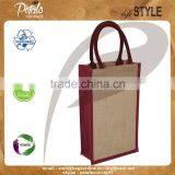 Jute Wine Bag With Padded Rope Handle for Two Bottle thumbnail-3