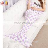 Pink Polka Dot Cute Mermaid Blanket Customize Mermaid Tail Blanket HSB7566 thumbnail-3