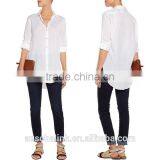 Outdoor Autumn Women White Cotton Shirt Customized thumbnail-5