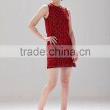 A-Line Neck Red Chiffon Dress Pattern Casual Design Ladies Aristocratic Style Dress SR-D9792 thumbnail-2