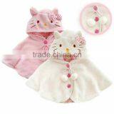 Latest 100%cotton Design Kids Cartoon Cape With Hood Coat White Baby Girls Cloak Coat thumbnail-5