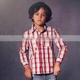 Boys Spring Long Sleeve Clothing Red And White Plaid Shirt thumbnail-1