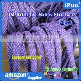 Royal Blue Flat Laces For Sneakers - 9mm Flat Yeezy Laces With 3M Reflective Fibers - With Plastic Tips Customized - 6Lace Color thumbnail-4