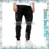 Mens Black Fashion Florescent Zips Jogger Trousers